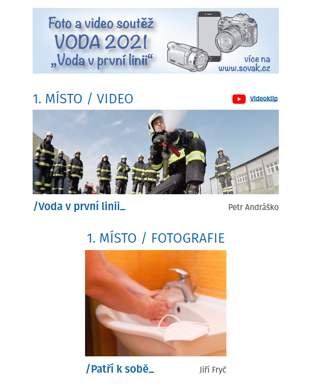 Výsledky foto a video soutěže VODA 2021